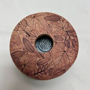 Vintage Ikebana Flower Frog – Prolon 9278 – Leaf Design Round Floral Arranger